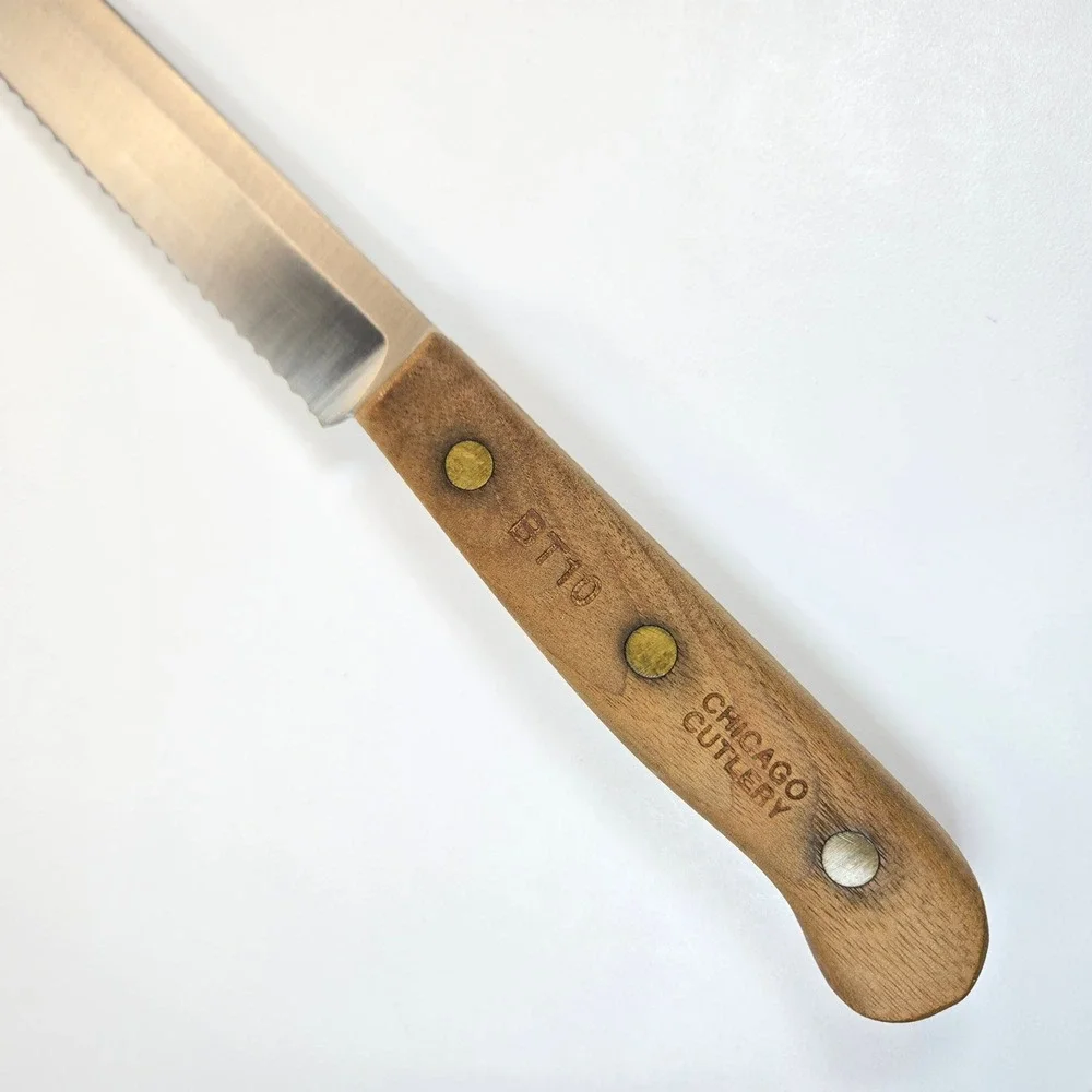 Chicago Cutlery BT10 10 inch Serrated Bread Knife Walnut Handle Made in USA